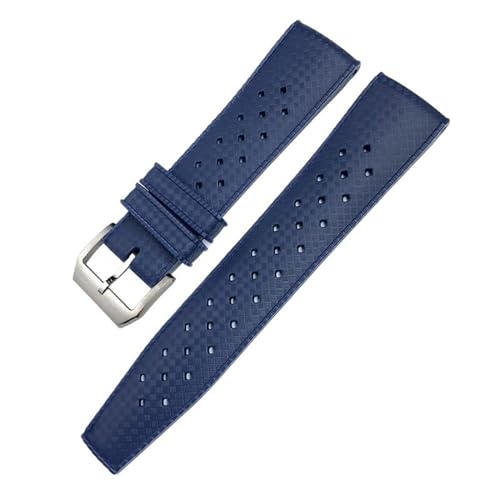 ANZOAT Fluorkautschuk-Uhrenarmbänder, passend für IWC Piloten, Gummi-Silikon-Armband, weiches Taucharmband, 20 mm, Achat von ANZOAT