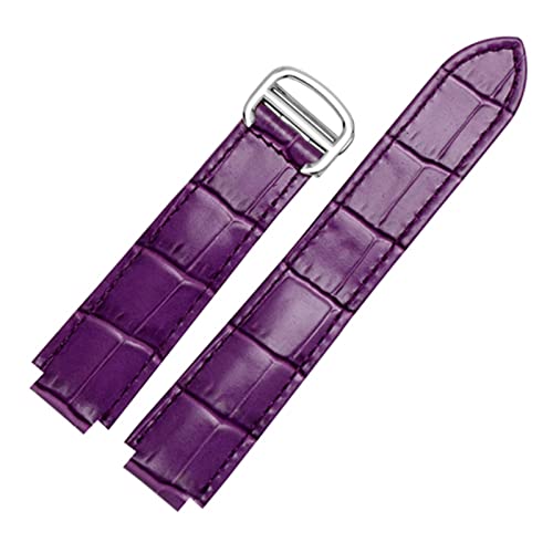 ANZOAT Für Cartier-Armbänder, hochwertige Farbe, echtes Leder, Faltschließe, Ersatz-Lederarmband, weibliches Armband, 14x8mmSilver clasp, Achat von ANZOAT