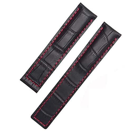 ANZOAT Für TAG Heuer Echtleder-Armband, Stiche, 19, 20, 22 mm, für Herren, Armband mit Faltschließe, 20 mm, Achat von ANZOAT