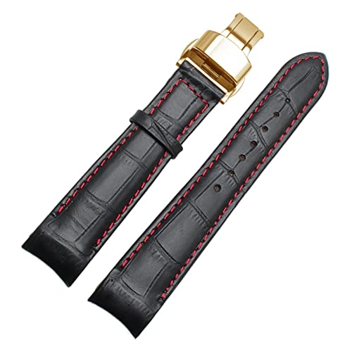 ANZOAT Herren-Uhrenarmband mit gebogenem Ende, für BL9002-37 05A BT0001-12E 01A, echtes Leder mit Schmetterlingsschnalle, 20, 21, 22 mm, 22 mm, Achat von ANZOAT