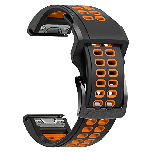 ANZOAT Quickfit-Uhrenarmband für Garmin Fenix 6X 7X 5X Plus 3HR Silikon Easyfit Handgelenkschlaufe für Fenix 6 7 5 Epix Watch, 26mm Descent Mk1MK2, Achat von ANZOAT