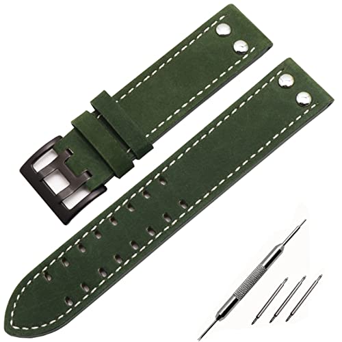 ANZOAT Seiko Uhrenarmband aus echtem Leder, 20/22 mm, für Hamilton Khaki Field Watch H760250 H77616533 Uhrenarmband mit Knopfschnalle, 20 mm, Achat von ANZOAT