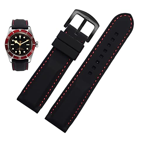 ANZOAT Silikon-Armband für Herren, 20 mm, 22 mm, 24 m, für MIDO Citizen Omega Sport, Gummi-Ersatzarmband, Rot, Blau, Orange, Weiß, weiches Armband, 22 mm, Achat von ANZOAT