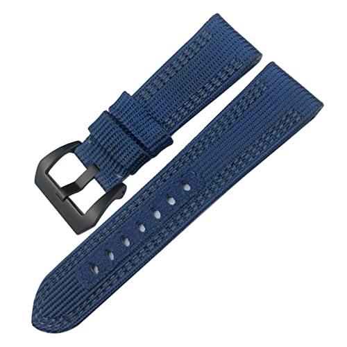 ANZOAT Sportuhrenband aus Segeltuch und Leder, für Panerai Submersible Luminor PAM 24 mm / 26 mm Serie, Nylongewebe, Uhrenarmband für 22/24 mm, Ersatzzubehör, 26 mm, Achat von ANZOAT