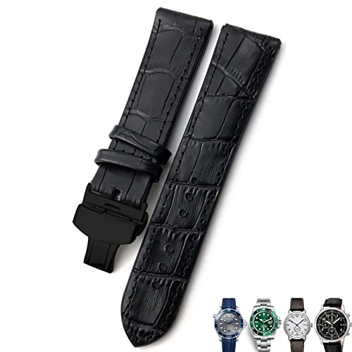 ANZOAT Uhrenarmband aus Leder, 20 mm, 21 mm, 22 mm, für Rolex für Omega Seamaster 300, Hamilton, Seiko, IWC, Tissot-Armband, Schwarz / Braun, 22 mm, Achat von ANZOAT