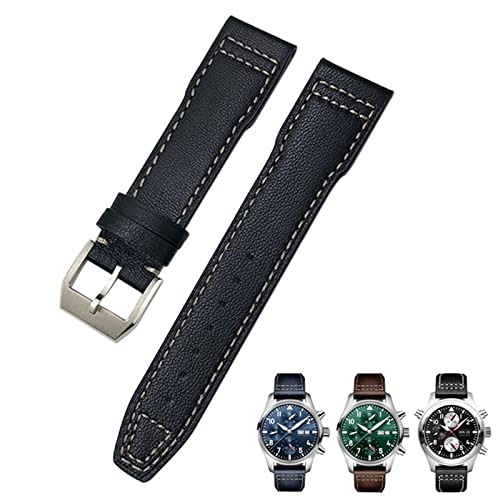 ANZOAT Uhrenarmband aus Rindsleder, 20 mm, 21 mm, geeignet für IWC-Pilotenuhren, Portugieser-Armbänder Mark 18, weiches blaues Armband, 20 mm, Achat von ANZOAT