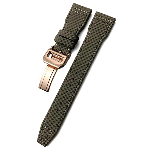 ANZOAT Uhrenarmband aus gewebtem Nylon, 20 mm, 21 mm, 22 mm, Faltschnalle, passend für IWC Pilot Mark Portugieser Portofino Armband, 20 mm, Achat von ANZOAT