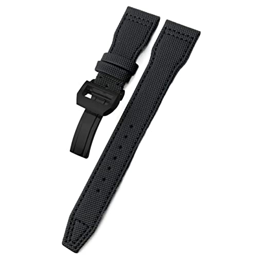 ANZOAT Uhrenarmband aus gewebtem Nylon, 20 mm, 21 mm, 22 mm, Faltschnalle, passend für IWC Pilot Mark Portugieser Portofino Armband, 22 mm, Achat von ANZOAT