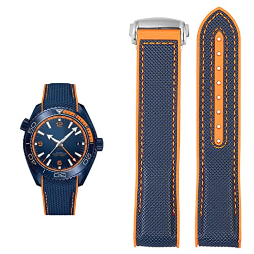 ANZOAT Uhrenarmband für Omega 300 Seamaster 600 Planet Ocean Silikon-Nylonarmband, Uhrenzubehör, Uhrenarmband, Kette 20 mm, 22 mm, 22 mm, Achat von ANZOAT