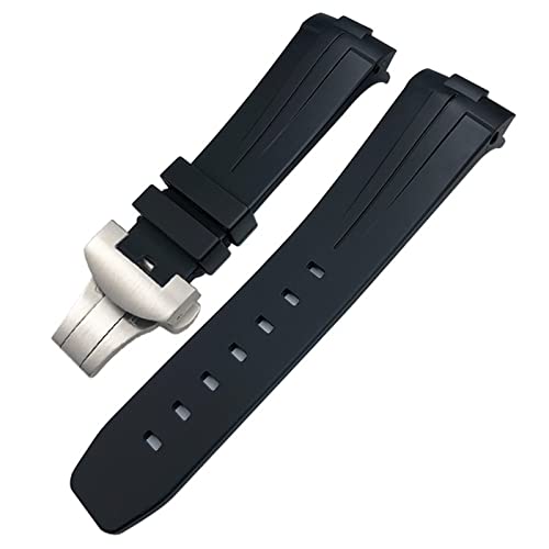 ANZOAT Uhrenarmband für Panerai PAM00111/441, wasserfestes Armband mit Schmetterlingsschnalle, 24 mm, Schwarz / Grün, 24 mm, Achat von ANZOAT