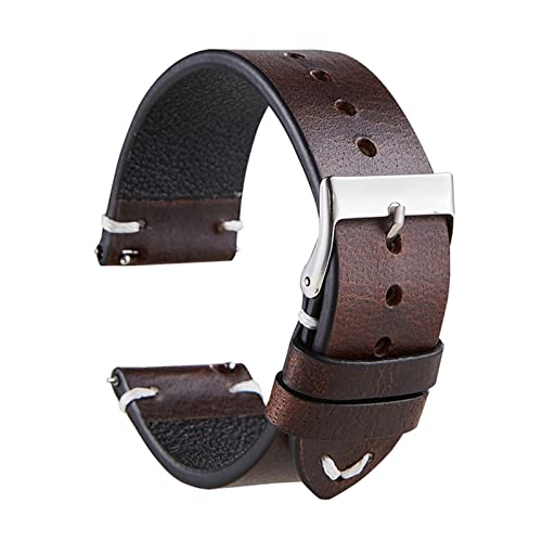 ANZOAT Uhrenarmband für Rox Classic, italienisches Vintage-Ölwachs-Uhrenarmband, 20 mm, 22 mm, Schnellverschluss-Armband, echtes Lederband, 22 mm, Achat von ANZOAT