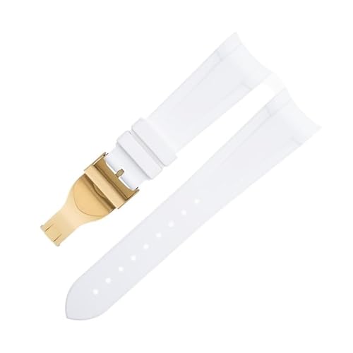 ANZOAT Uhrenarmband für Tudor Strap Bay GMT, gewölbtes Ende, Faltschnalle, 22 mm, Fluorkautschuk, spezielles 41 mm Zifferblatt, 22 mm, Achat von ANZOAT