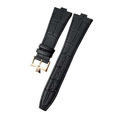 ANZOAT Uhrenarmband für Vacheron Constantin Overseas Schwarz Blau Braun Bambusmaserung 25 mm echtes Leder konvexe Schnittstelle Uhrenarmband, Einheitsgröße, Achat von ANZOAT