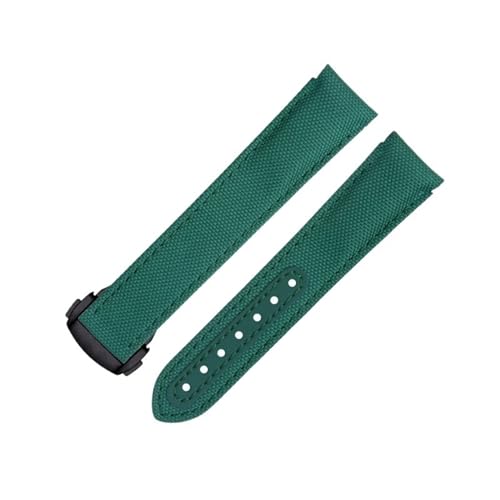 ANZOAT Uhrenarmband mit gebogenem Ende, 20 mm, für Omega-Armband für AT150 Seamaster 300 Planet Ocean De Ville Speedmaster, grünes hochdichtes Nylon-Rindsleder, 20 mm, Achat von ANZOAT