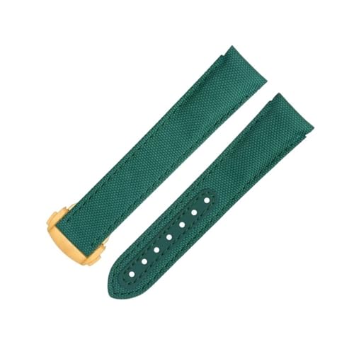 ANZOAT Uhrenarmband mit gebogenem Ende, 20 mm, für Omega-Armband für AT150 Seamaster 300 Planet Ocean De Ville Speedmaster, grünes hochdichtes Nylon-Rindsleder, 20 mm, Achat von ANZOAT