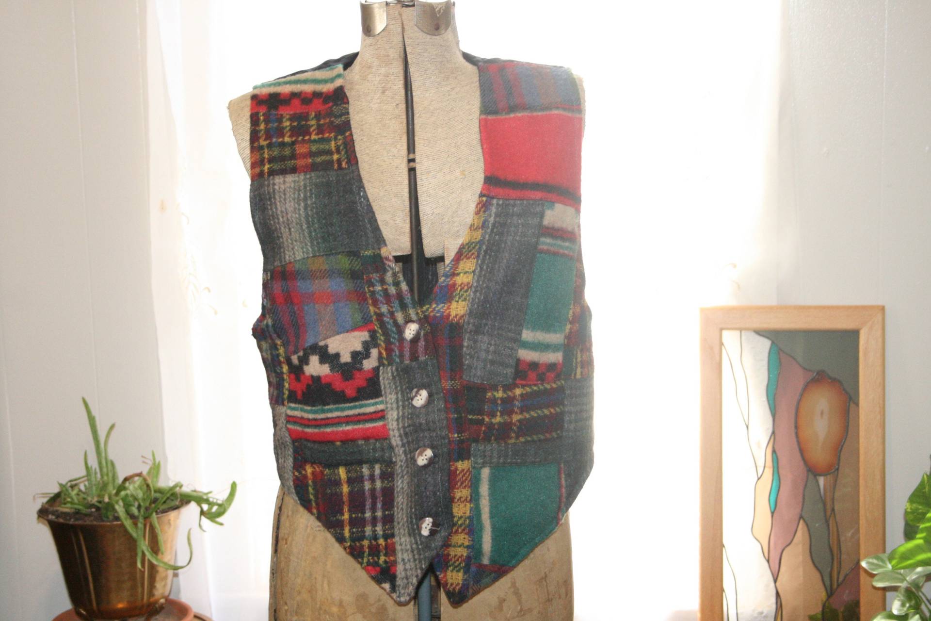 Hippie Rocker Vest, Hipster Weste, Punk Hippie Boho 90Er Jahre Rocker Südwestliche Preppy Grunge Biker von ANewDayVintage
