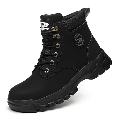 AOACOEBN Arbeitsschuhe Herren Damen Hoch Sicherheitsschuhe Leicht Wasserdicht Sicherheitsstiefel mit Stahlkappe rutschfest Arbeitsstiefel von AOACOEBN