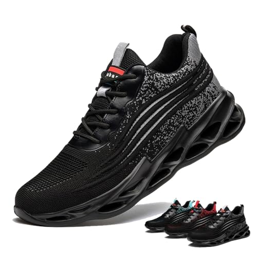 AOACOEBN Sicherheitsschuhe Herren Arbeitsschuhe Damen Leicht Sportlich Atmungsaktiv rutschfest Stahlkappenschuhe Gr.36-47 von AOACOEBN