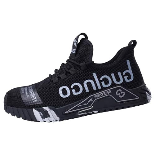 AOACOEBN Sicherheitsschuhe Herren Damen Leicht Arbeitsschuhe Stahlkappe Sportlich Schutzschuhe Atmungsaktiv rutschfest Arbeitsturnschuhe Gr.36-46 von AOACOEBN
