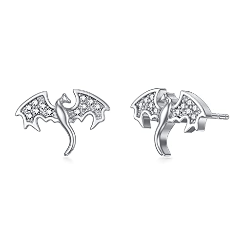 925 Sterling Silber Drachen Ohrringe mit Zirkonia-Drachensteckern Schmuckgeschenk für Frauen von AOBOCO