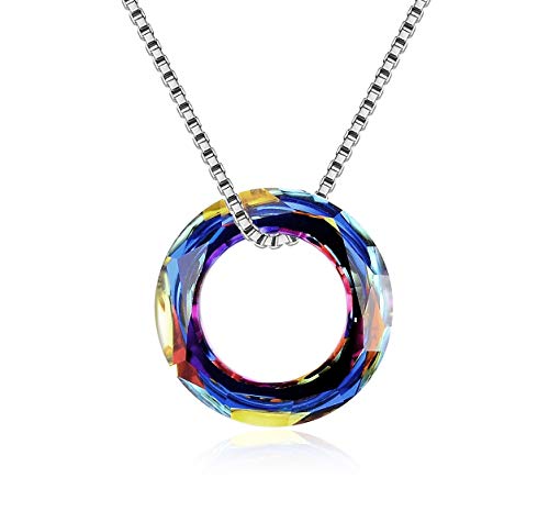 AOBOCO Sterling Silber Ewige Liebe Halskette, Freundschaft Hochzeit Jubiläum Schmuck Geschenke für Frauen Mädchen Frau Mutter Freundin Beste Freundin Schwestern (Vulkan-20mm) von AOBOCO