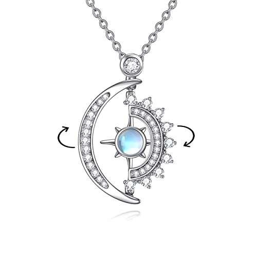 Zu meiner Badass Squad Halskette 925 Sterling Silber Sonne und Mond Halskette Mondstein Halskette Kompass Halskette für Frauen Mädchen Muttertag Schmuckgeschenke zum Muttertag (Blauer Mondstein) Zu meiner Badass Squad Halskette 925 Sterling Silber Sonne und Mond Halskette Mondstein Halskette Kompass Halskette für Frauen Mädchen Muttertag Schmuckgeschenke zum Muttertag (Blauer Mondstein) von AOBOCO