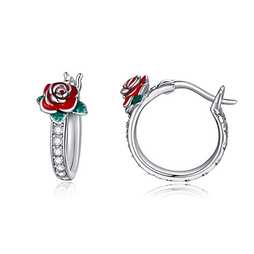 Blume Ohrringe Kinder Sterling Silber 925 Mädchen Creolen, Geburtstag Schmuck Geschenke für Frauen Tochter von AOBOCO