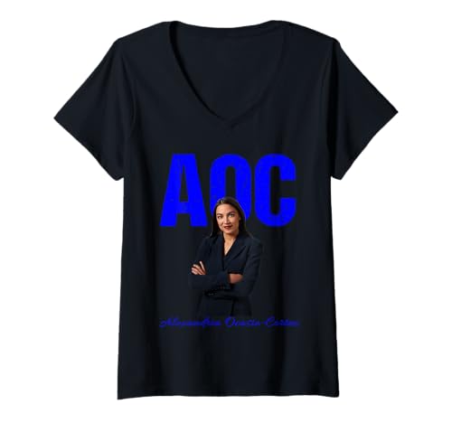 Damen Kongressabgeordnete Alexandria Ocasio-Cortez, besser bekannt als AOC T-Shirt mit V-Ausschnitt Damen Kongressabgeordnete Alexandria Ocasio-Cortez, besser bekannt als AOC T-Shirt mit V-Ausschnitt von AOC representative congress