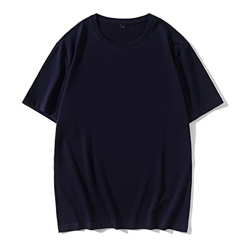 Herren T-Shirt aus Mercerisierte Baumwolle Basic Shirt Rundhals Kurzarm Cool Atmungsaktives Oversize Tshirts Modisches Einfaches Tops Freizeit Hemd Slim Fit Shirts Große Größen Tshirt für Männer.3XL von AOCRD