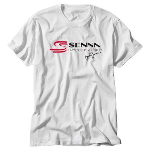 Ayrton Senna Brazilian Formula 1 Legend White T-Shirt von AODBEJP
