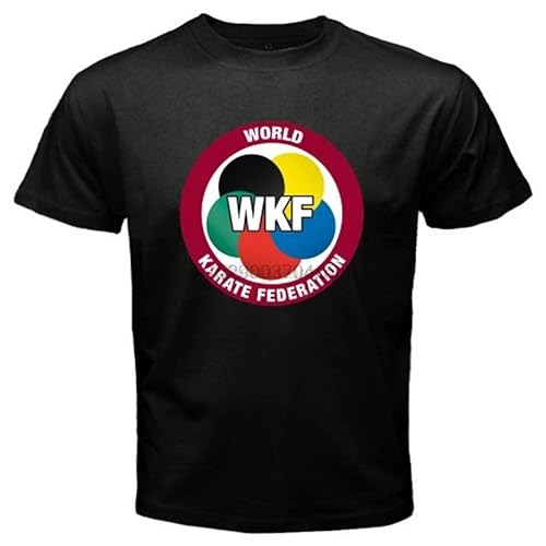 LEQEMAO-New-WKF-World-Karate-Federation-Logo-MenBlack-T-Shirt-Size von AODBEJP