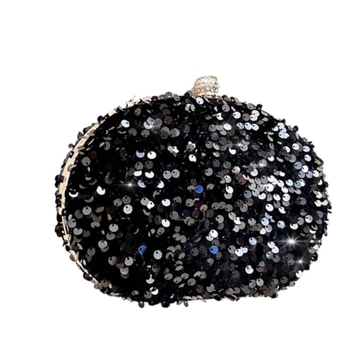 AOEGBY Luxuriöse Pailletten-Abendessentasche, Premium-Vintage-Tragetasche, Kleid, Umhängetasche, Party-Abend-Clutch for Frauen(Black) von AOEGBY