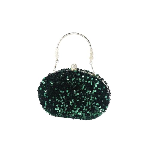 AOEGBY Luxuriöse Pailletten-Abendessentasche, Premium-Vintage-Tragetasche, Kleid, Umhängetasche, Party-Abend-Clutch for Frauen(Green) von AOEGBY