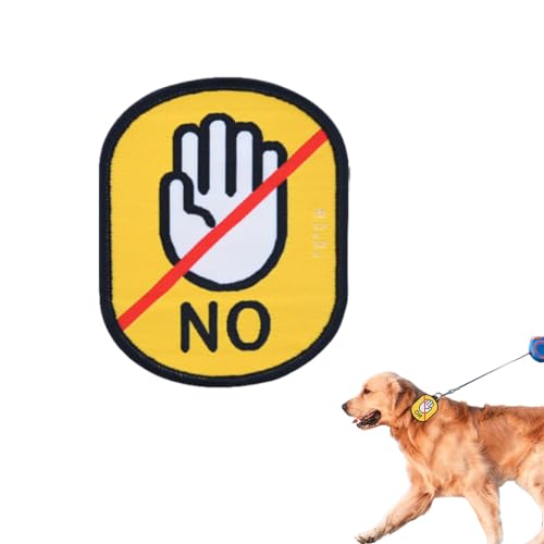 AOEVUIR 1 Pcs Hunde-ID-Tags Hundepatch Nicht Streicheln Haustier Sozialer Kennzeichnungsaufkleber Hunde-Halsband Aufkleber Warnung Leine Aufkleber Stoff von AOEVUIR
