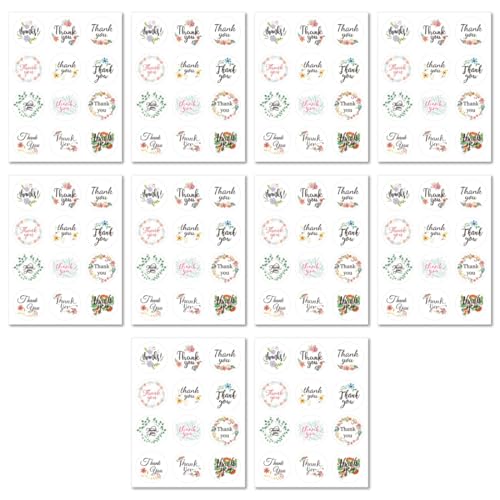 AOEVUIR 120 Pcs Vielen Danke Aufkleber Runde Dankeschön Aufkleber Dankeschön Etiketten Thank You Sticker Geschenkaufkleber Etiketten Selbstklebend für Umschlag Geburtstag Grußkarten Verpackung von AOEVUIR