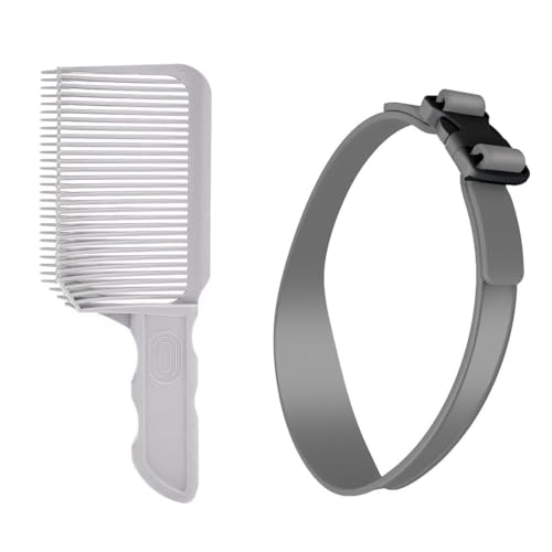 AOEVUIR 2 Pcs Haarschneidekamm Friseur Kamm Verstellbare Haarschneide Schablone Fade Kamm Männer Barber Set Gebogenes Silikon Haarschnittband Haare Schneiden übergang Haarschneidemaschine von AOEVUIR