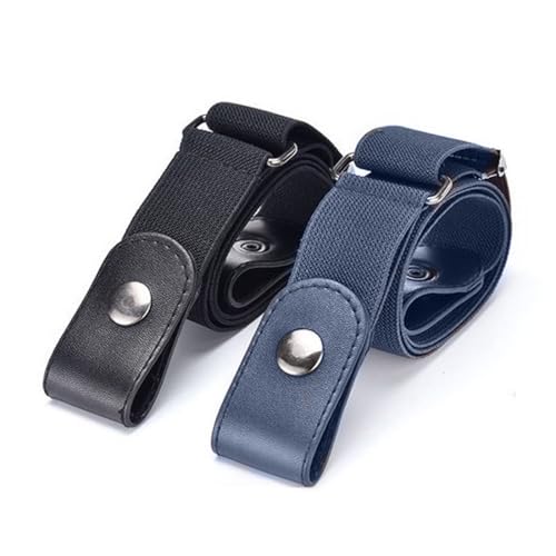 AOEVUIR 2 pcs Gürtel Elastischer Stretchgürtel Jungen und Mädchen Verstellbarer schnallenloser unsichtbarer Stretchgürtel mit Leder von AOEVUIR