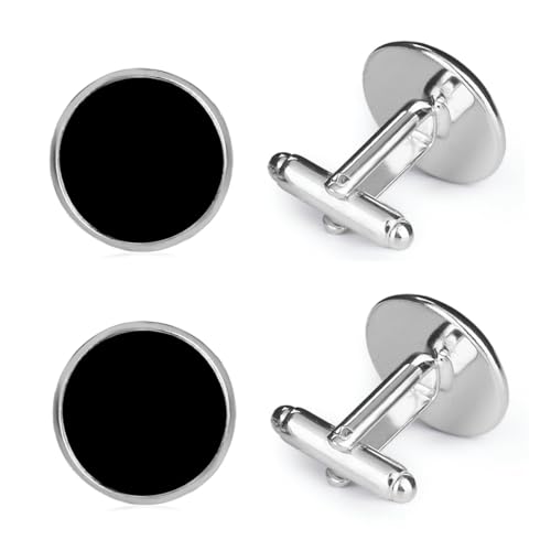 AOEVUIR 4 Pcs Manschettenknöpfe Herren Manchettenknoepfe Klassische Edelstahl Cufflinks for Men Schwarz Cufflinks für Herren Männer Hochzeit Business Hemd von AOEVUIR
