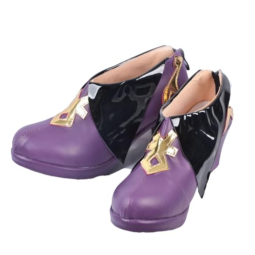 Anime Genshin Impact Keqing Cosplay Damen Schuhe, Rollenspielschuhe, Reduzierte Anime Tanzschuhe,Lila,39 von AOKLEY