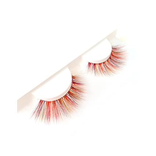 False Eyelashes 3 Paar farbige Wimpern, 8D, gemischte Farben, Volumen, falsche Wimpern, dramatische Cosplay-Faux-Nerzwimpern für Frauen und Mädchen Fake Wimpern von AOKLEY