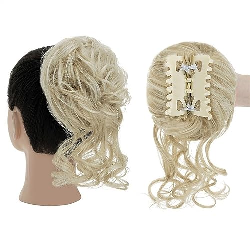 Haarteil Haargummi Haarknoten Hochsteckfrisuren Synthetischer Haarknoten mit Klaue, Chignon for Frauen, unordentliche, lockige Haarknoten, Clip-in-Pferdeschwanz-Haarverlängerungen, flauschige, natürli von AOKLEY