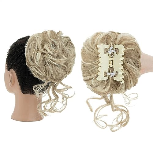 Haarteil Haargummi Haarknoten Hochsteckfrisuren Synthetischer Haarknoten mit Klaue, Chignon for Frauen, unordentliche, lockige Haarknoten, Clip-in-Pferdeschwanz-Haarverlängerungen, flauschige, natürli von AOKLEY