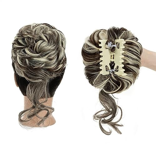 Haarteil Haargummi Haarknoten Hochsteckfrisuren Synthetischer Haarknoten mit Klaue, Chignon for Frauen, unordentliche, lockige Haarknoten, Clip-in-Pferdeschwanz-Haarverlängerungen, flauschige, natürli von AOKLEY