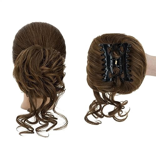 Haarteil Haargummi Haarknoten Hochsteckfrisuren Synthetischer Haarknoten mit Klaue, Chignon for Frauen, unordentliche, lockige Haarknoten, Clip-in-Pferdeschwanz-Haarverlängerungen, flauschige, natürli von AOKLEY