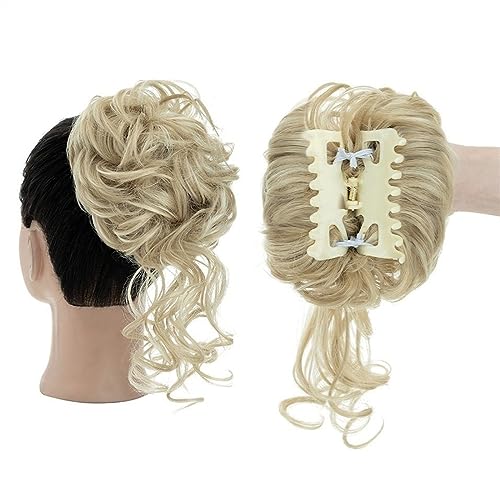 Haarteil Haargummi Haarknoten Hochsteckfrisuren Synthetischer Haarknoten mit Klaue, Chignon for Frauen, unordentliche, lockige Haarknoten, Clip-in-Pferdeschwanz-Haarverlängerungen, flauschige, natürli von AOKLEY