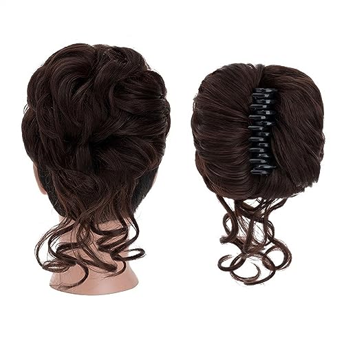 Haarteil Haargummi Haarknoten Hochsteckfrisuren Synthetischer Haarknoten mit Klaue, Chignon for Frauen, unordentliche, lockige Haarknoten, Clip-in-Pferdeschwanz-Haarverlängerungen, flauschige, natürli von AOKLEY