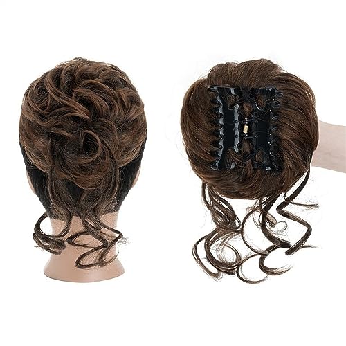 Haarteil Haargummi Haarknoten Hochsteckfrisuren Synthetischer Haarknoten mit Klaue, Chignon for Frauen, unordentliche, lockige Haarknoten, Clip-in-Pferdeschwanz-Haarverlängerungen, flauschige, natürli von AOKLEY