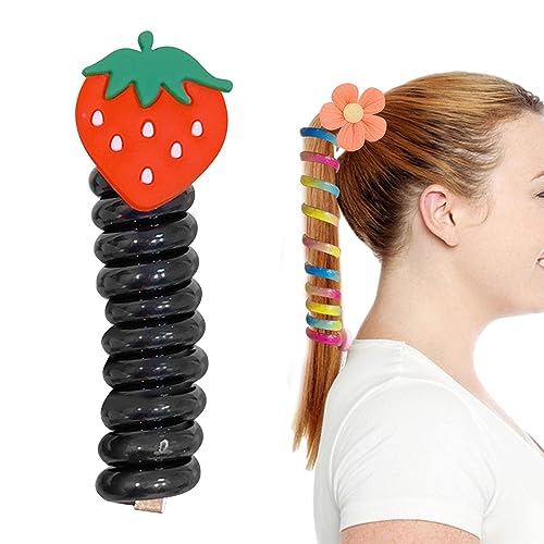 Telefonkabel-Haargummis | Telefonkabel-Pferdeschwanzhalter - Stilvolle und wasserfeste Haargummis, Twisty-Haargummi, transparente Spiral-Haargummis, Haar-Accessoires für Kinder Aokley von AOKLEY