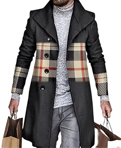 AOKODA Mantel Herren Warm Bequem Herren Freizeitmantel Frühling Und Herbst Herren Long Fashion Boutique Herren Übergangsmantel B-04 3XL von AOKODA