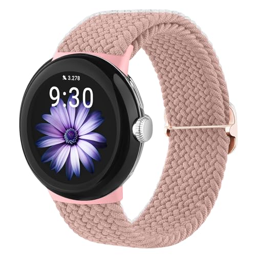 AOKOEE Nylon Geflochtene Armband kompatibel mit Google Pixel Watch Armband, Komfort einstellbar Google Watch Armband für Google Pixel Watch 2/1 Armband für Frauen Männer von AOKOEE